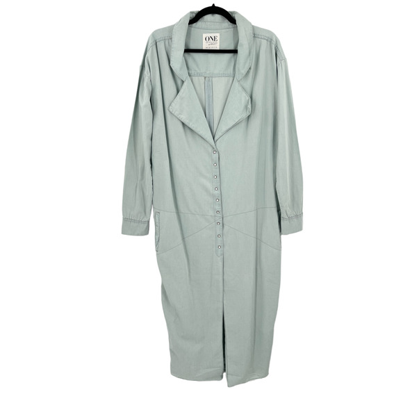 One Teaspoon Le Hustle Coat She Wolf Denim Chambray Long Duster Jacket - Picture 1 of 16